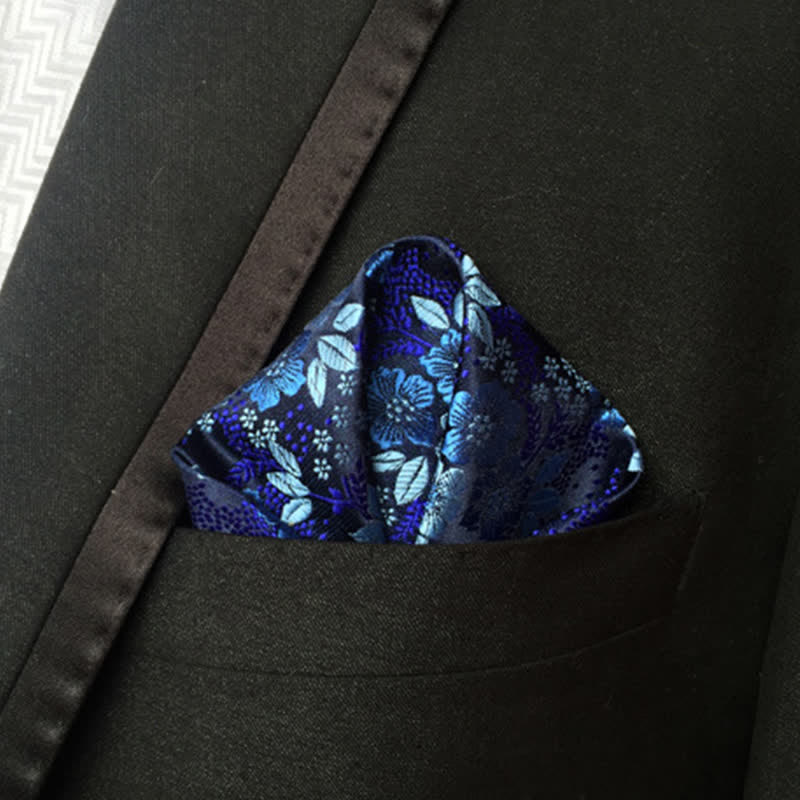 Pochette de mariage à fleurs cachemire colorées pour homme