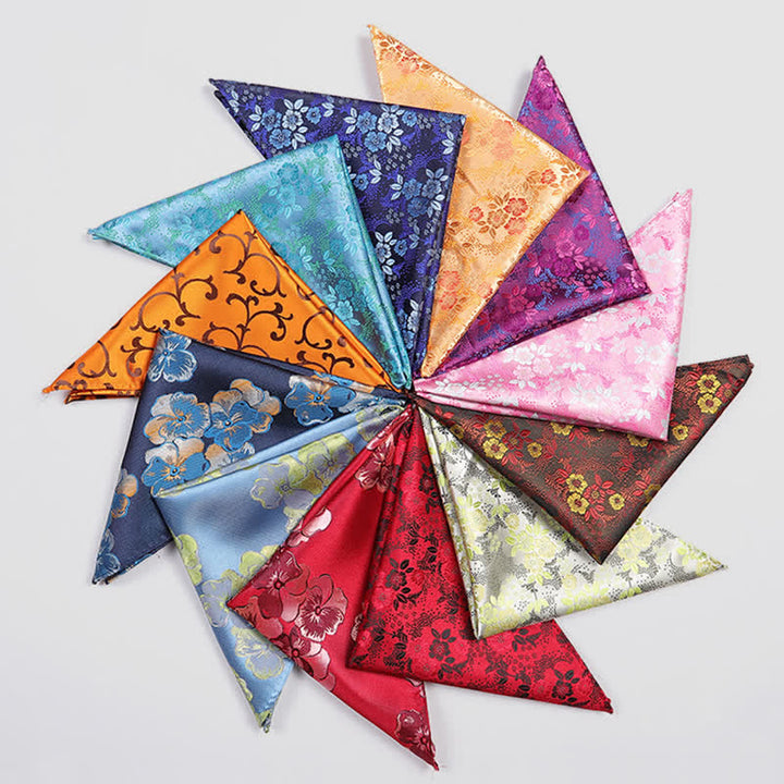Pochette de mariage à fleurs cachemire colorées pour homme