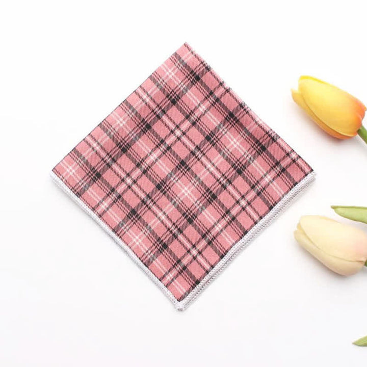 Pochette de costume simple en coton à carreaux pour homme