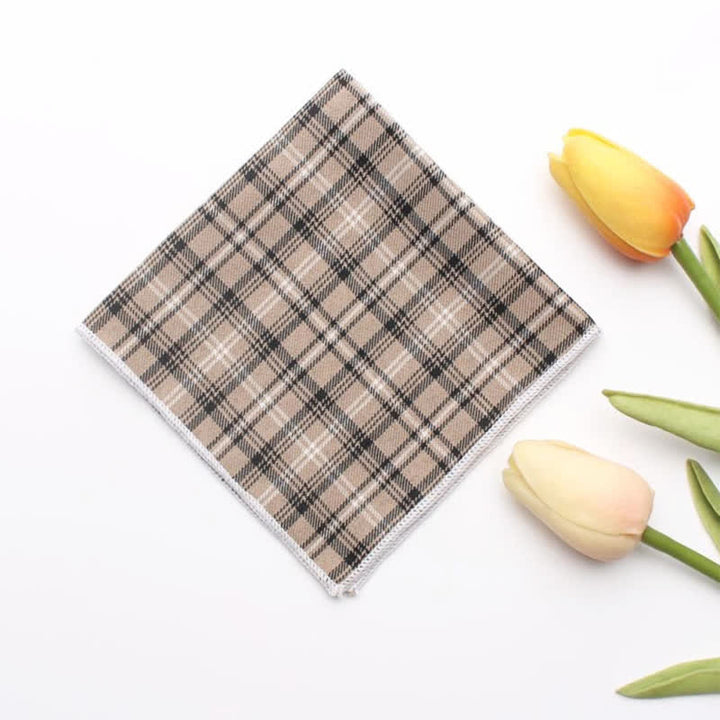 Pochette de costume simple en coton à carreaux pour homme