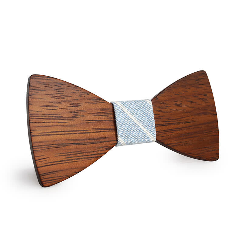 Noeud papillon en bois de bambou fait main pour homme - Bleu ciel - image 8