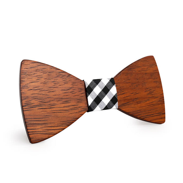 Noeud papillon en bois de bambou fait main pour homme - Plaid - image 6