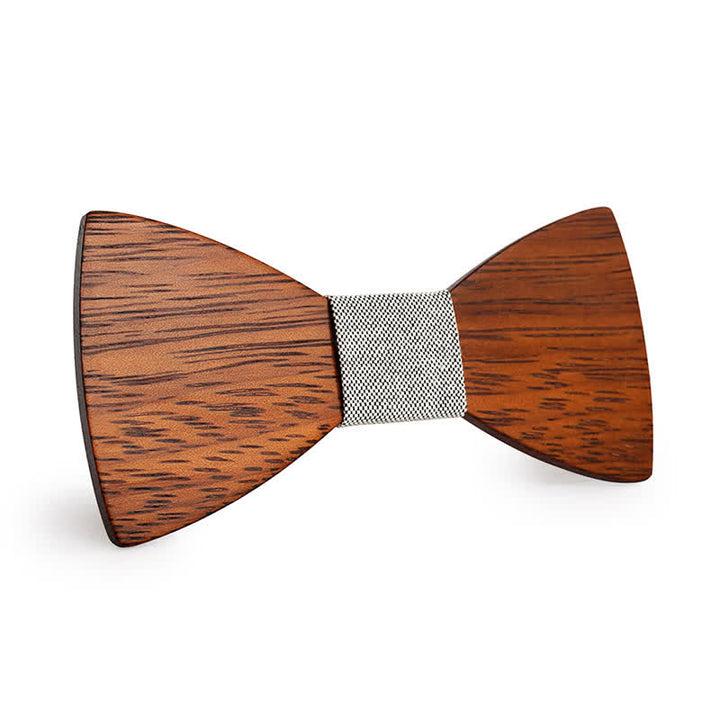 Noeud papillon en bois de bambou fait main pour homme - Gris - image 4