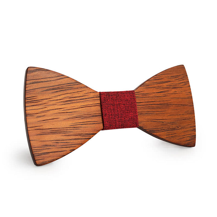 Noeud papillon en bois de bambou fait main pour homme - Bourgogne - image 7