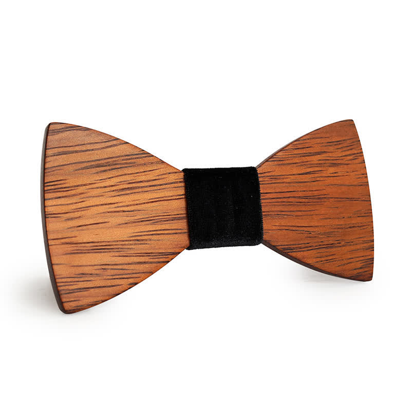 Noeud papillon en bois de bambou fait main pour homme - Noir - image 0