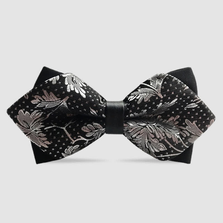 Nœud papillon pointu double épaisseur à motif cachemire pour homme