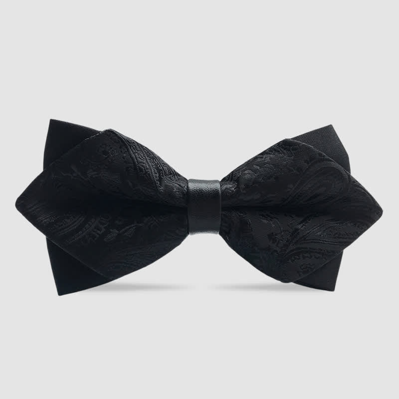 Nœud papillon pointu double épaisseur à motif cachemire pour homme