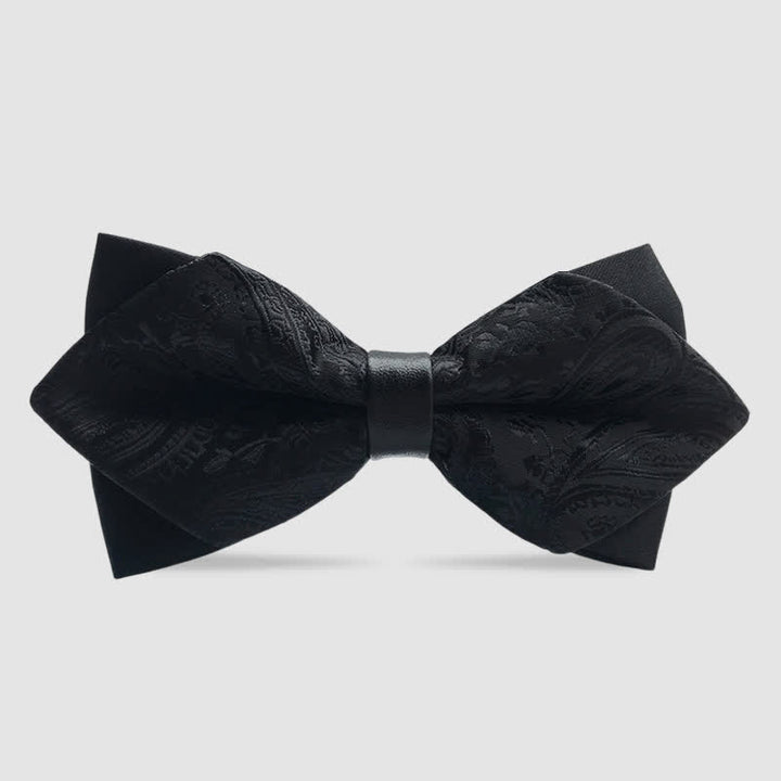 Nœud papillon pointu double épaisseur à motif cachemire pour homme