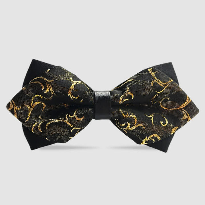 Nœud papillon pointu double épaisseur à motif cachemire pour homme