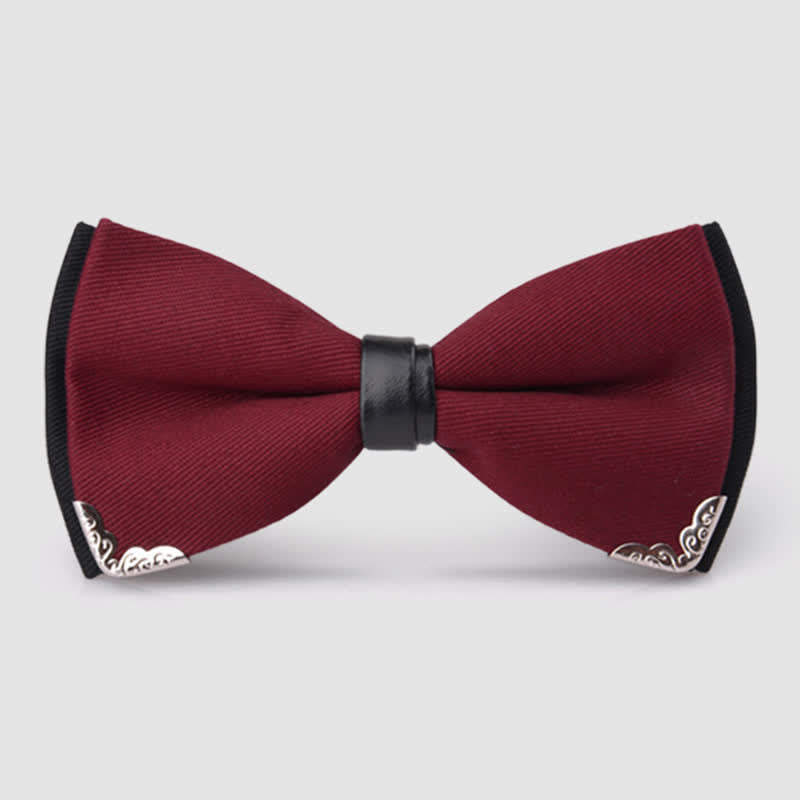 Nœud papillon doré élégant avec bordure en métal pour homme