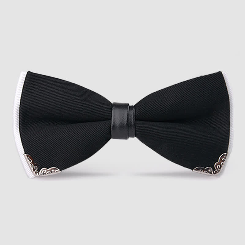 Nœud papillon doré élégant avec bordure en métal pour homme