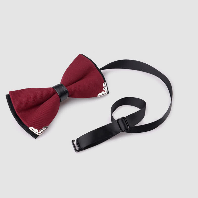 Nœud papillon doré élégant avec bordure en métal pour homme