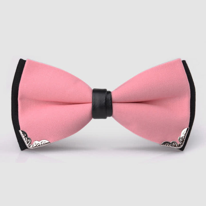 Nœud papillon doré élégant avec bordure en métal pour homme