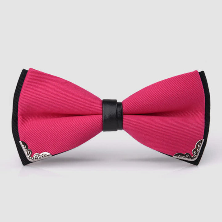 Nœud papillon doré élégant avec bordure en métal pour homme