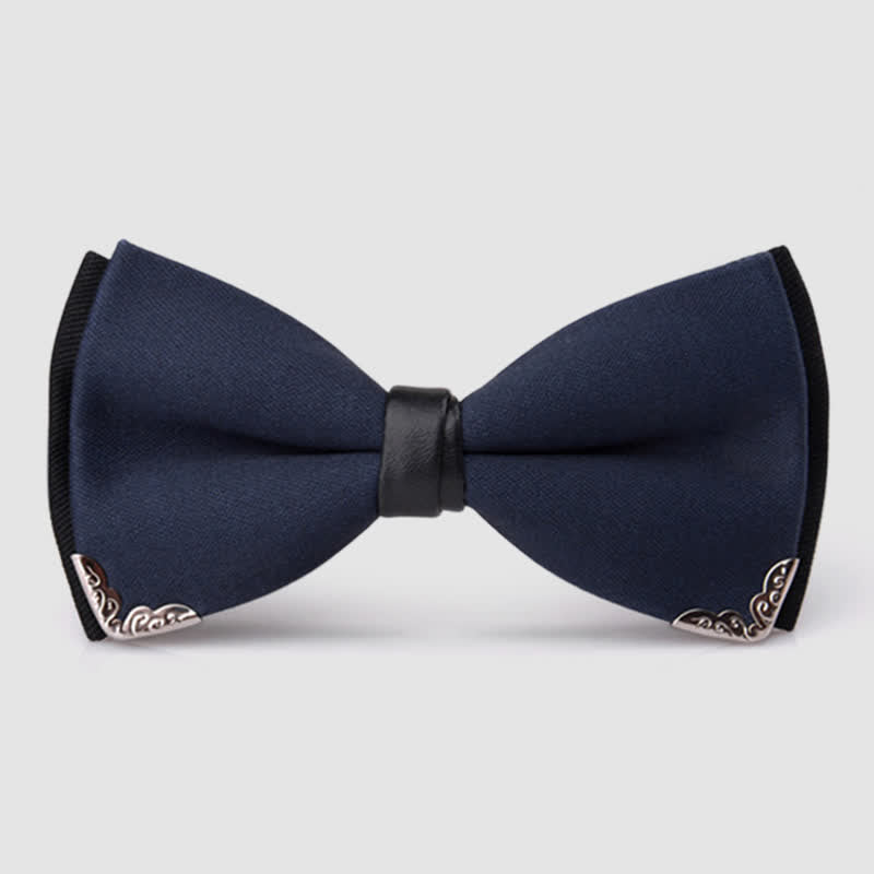 Nœud papillon doré élégant avec bordure en métal pour homme