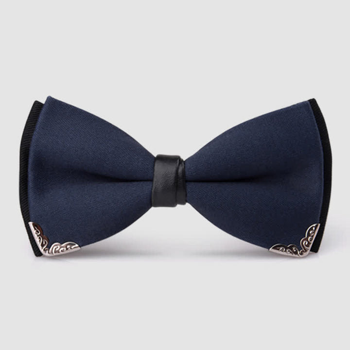 Nœud papillon doré élégant avec bordure en métal pour homme
