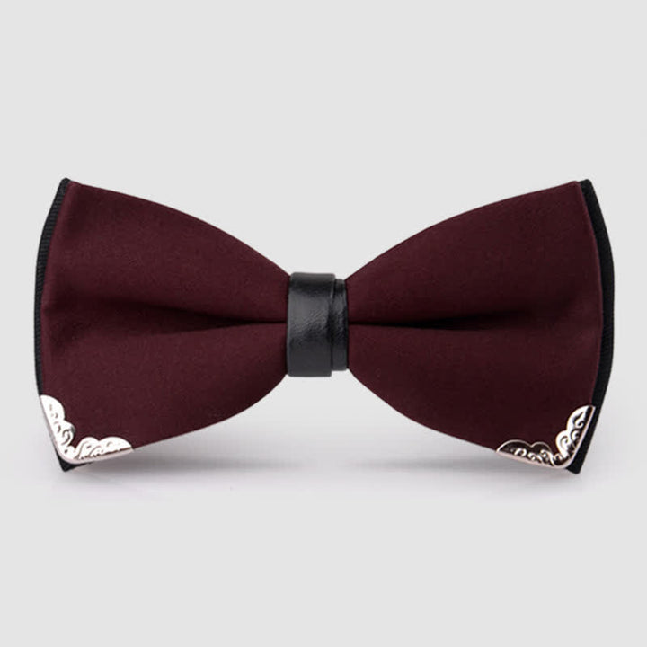 Nœud papillon doré élégant avec bordure en métal pour homme