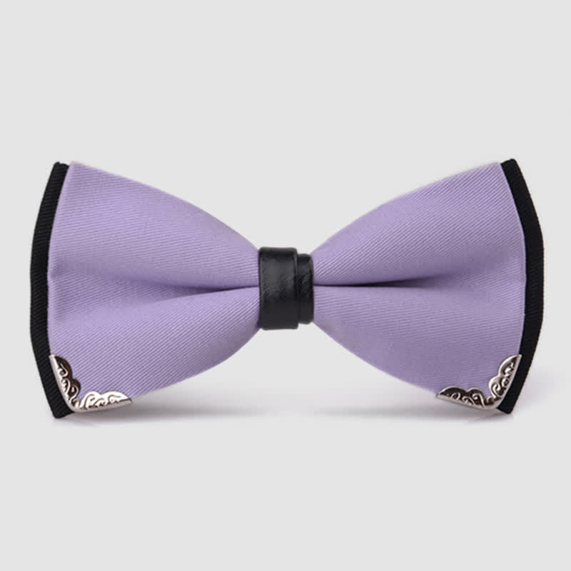Nœud papillon doré élégant avec bordure en métal pour homme