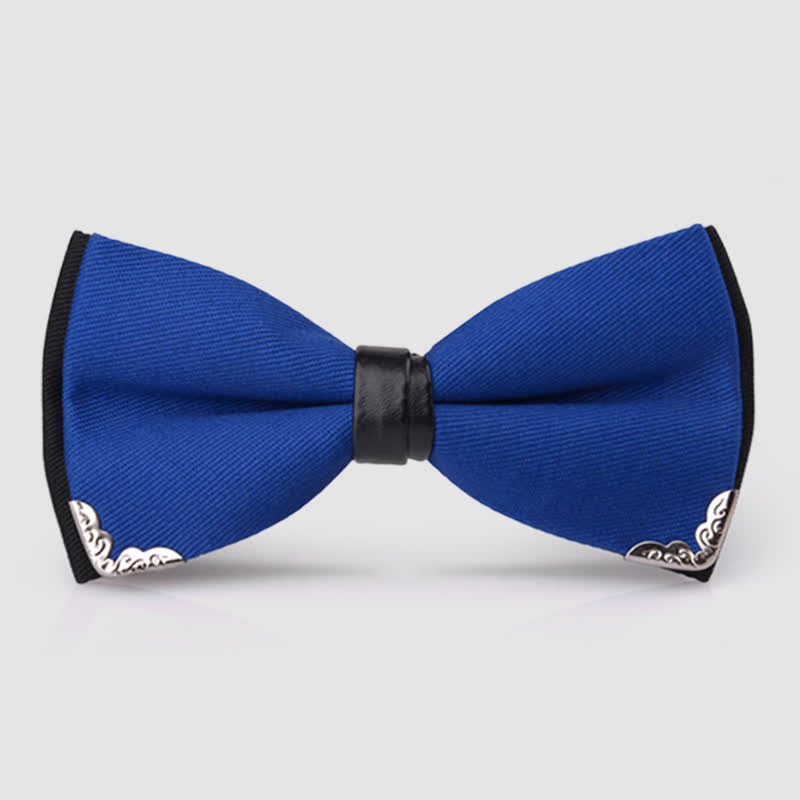 Nœud papillon doré élégant avec bordure en métal pour homme
