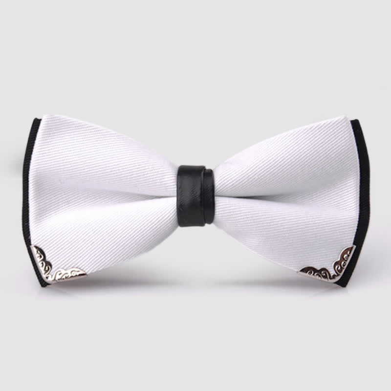 Nœud papillon doré élégant avec bordure en métal pour homme