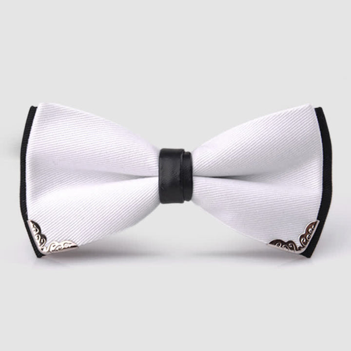 Nœud papillon doré élégant avec bordure en métal pour homme