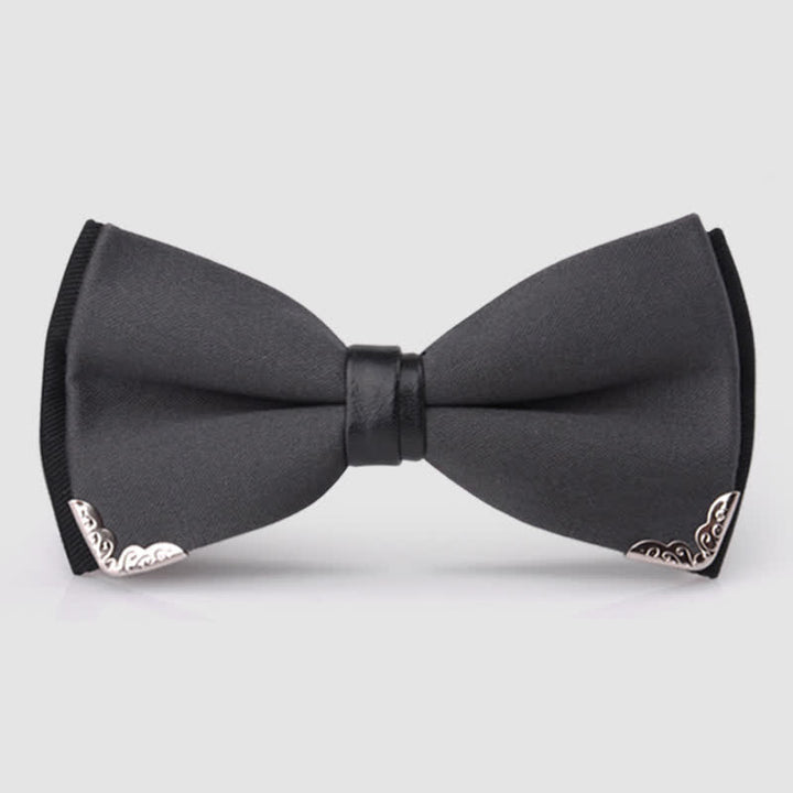 Nœud papillon doré élégant avec bordure en métal pour homme