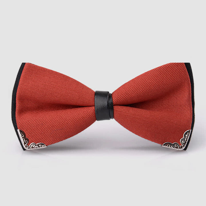Nœud papillon doré élégant avec bordure en métal pour homme