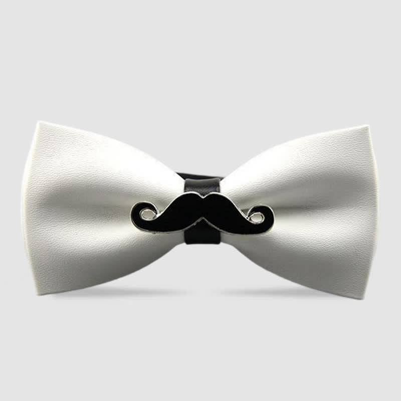 Noeud papillon en cuir et métal pour homme avec moustache