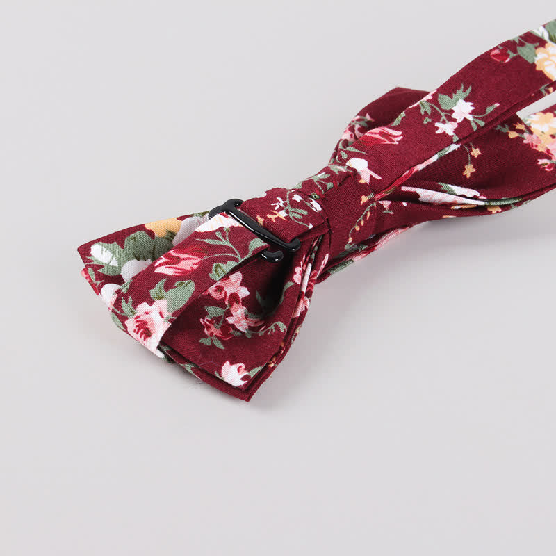 Nœud papillon en coton imprimé floral pour homme
