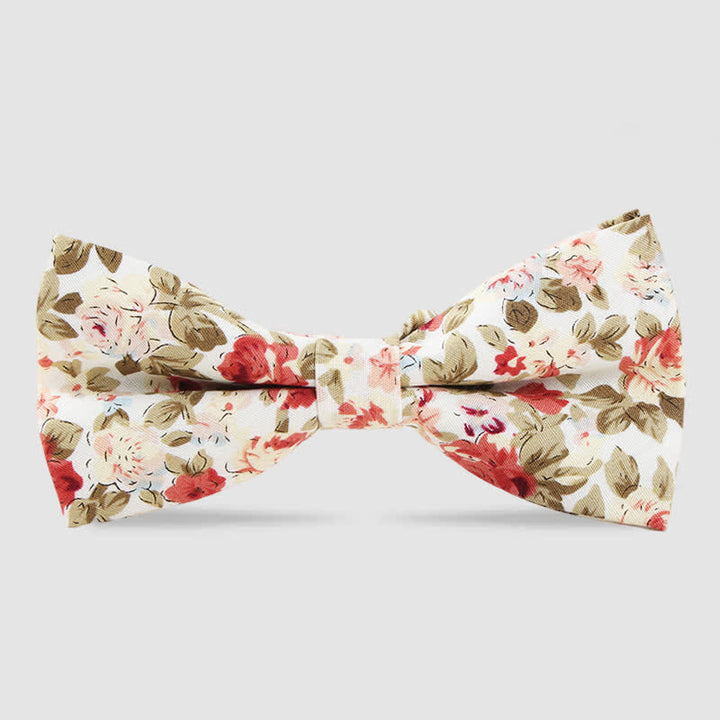 Nœud papillon en coton imprimé floral pour homme - Ivoire - image 5