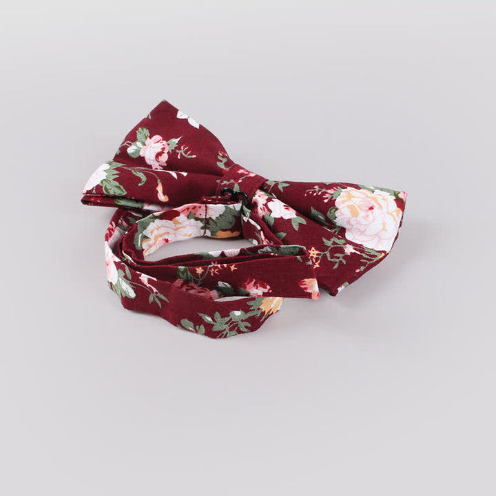 Nœud papillon en coton imprimé floral pour homme