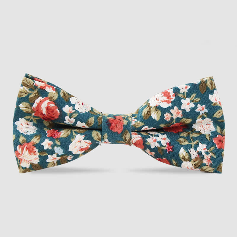 Nœud papillon en coton imprimé floral pour homme