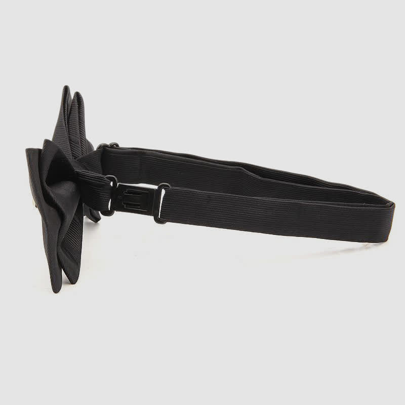 Nœud papillon en sergé de luxe à motif de feuille de vigne dorée pour homme