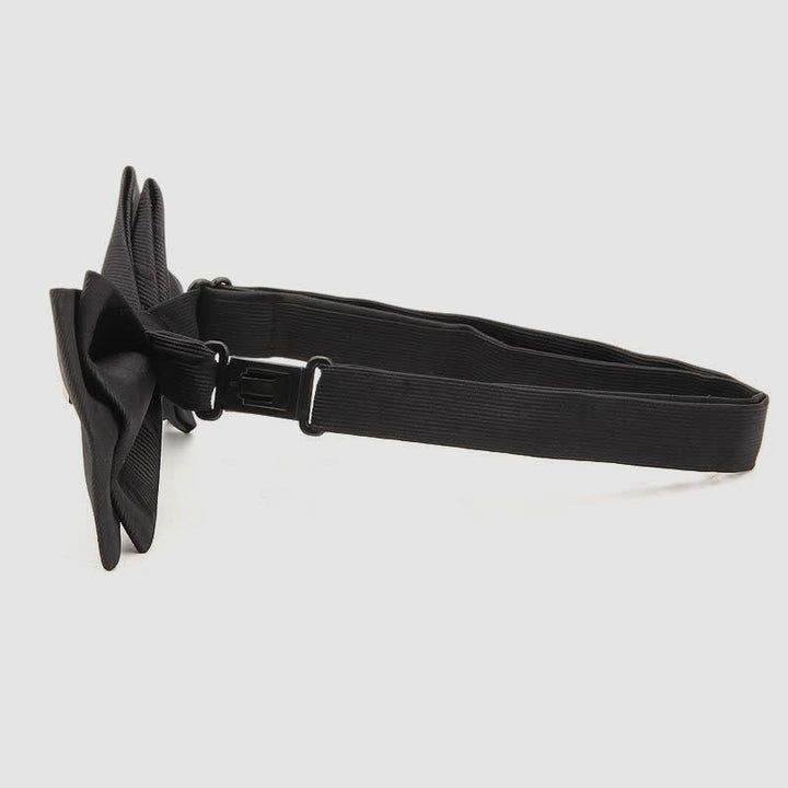 Nœud papillon en sergé de luxe à motif de feuille de vigne dorée pour homme