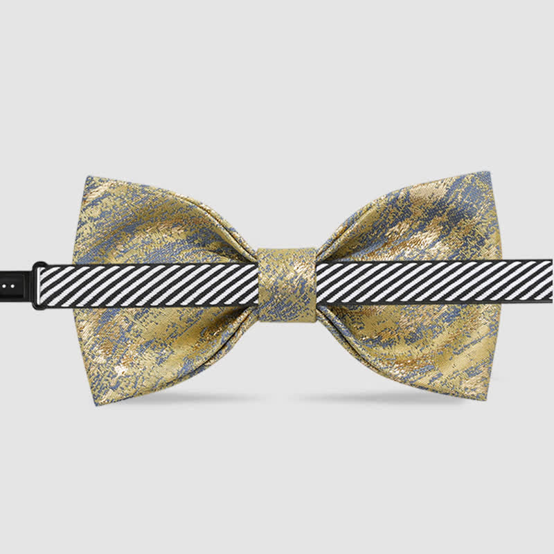 Noeud papillon classique à paillettes dorées pour homme