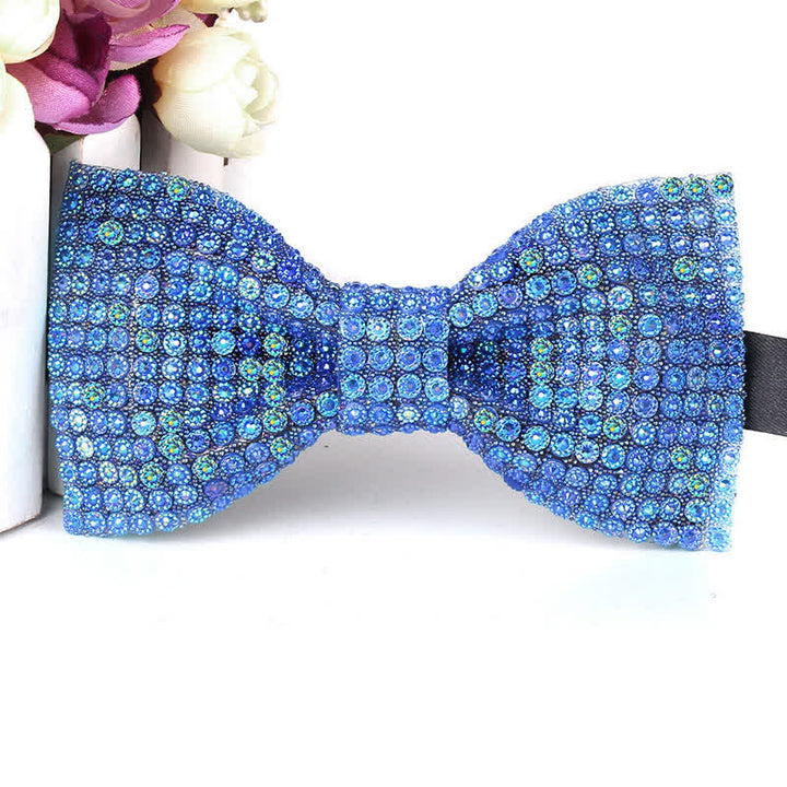Nœud papillon de fête luxueux en strass scintillant pour homme