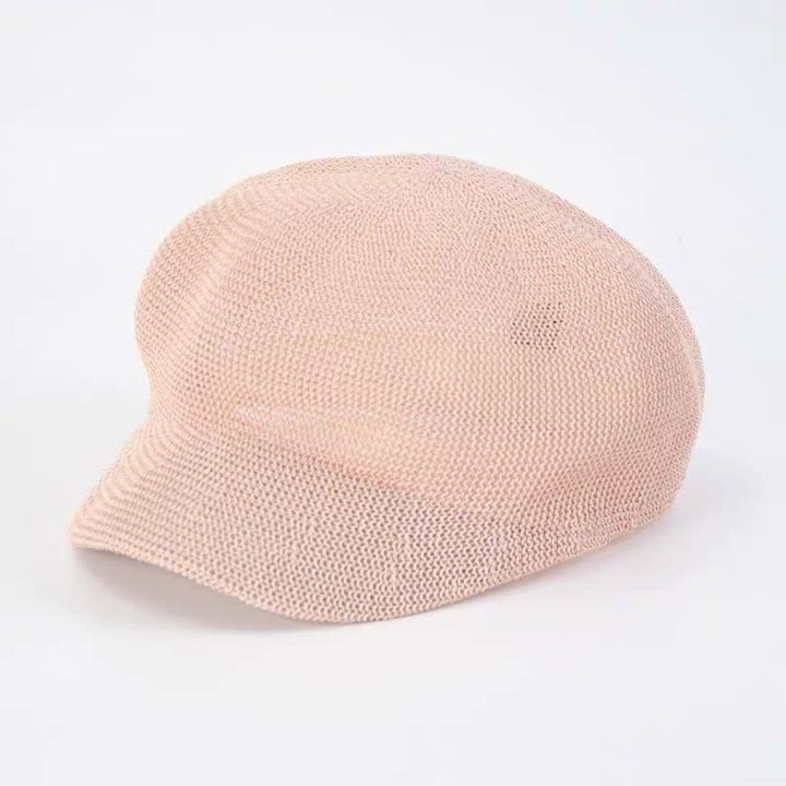 Béret de plage en paille tissée de couleur unie pour femme