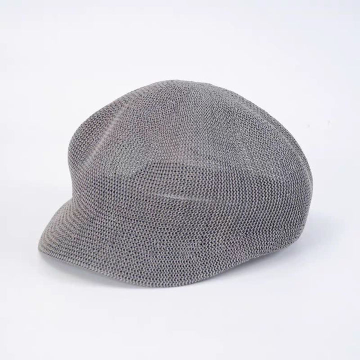 Béret de plage en paille tissée de couleur unie pour femme