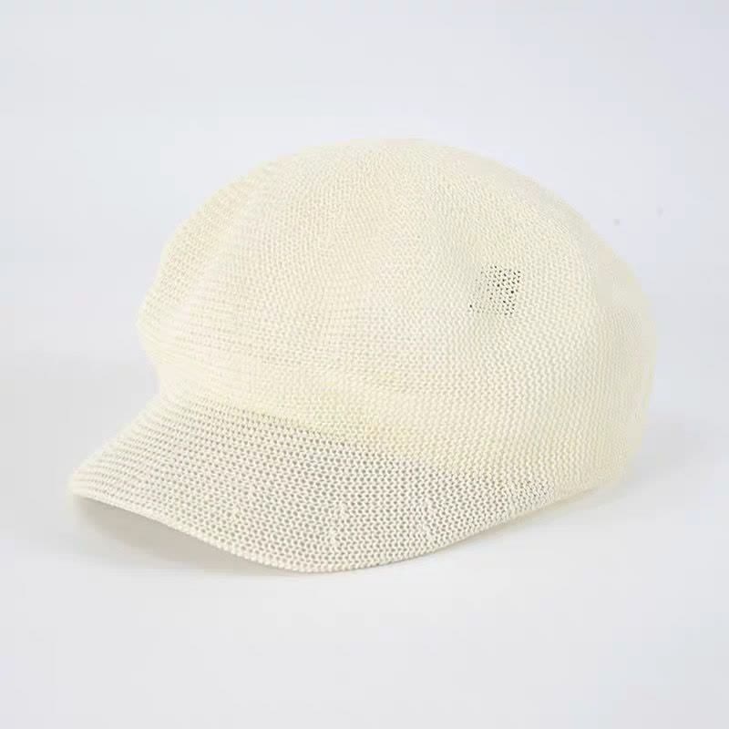 Béret de plage en paille tissée de couleur unie pour femme