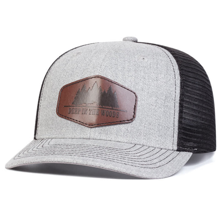 Casquette de camionneur avec patch en cuir Deep In The Woods