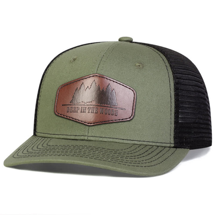 Casquette de camionneur avec patch en cuir Deep In The Woods