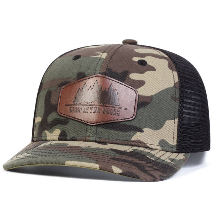 Casquette de camionneur avec patch en cuir Deep In The Woods