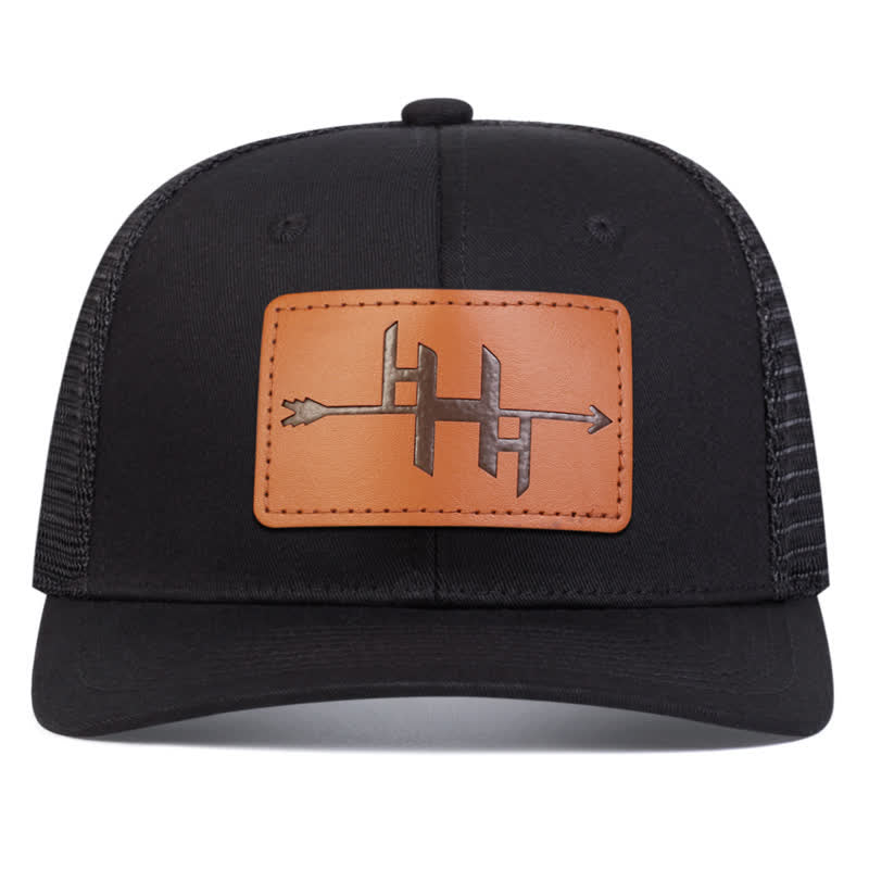 Casquette de camionneur avec patch en cuir et motif de pistolet à pointe de flèche