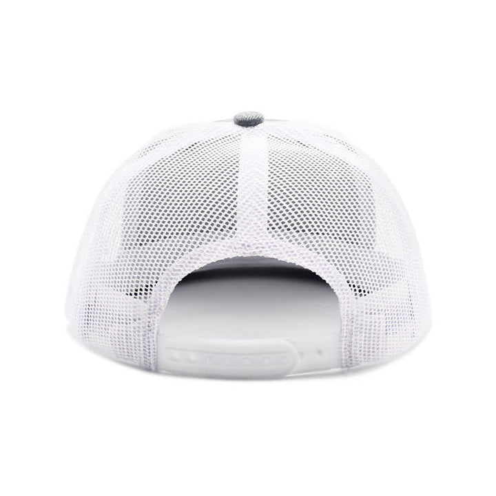 Casquette de camionneur en cuir marron avec motif de lettres