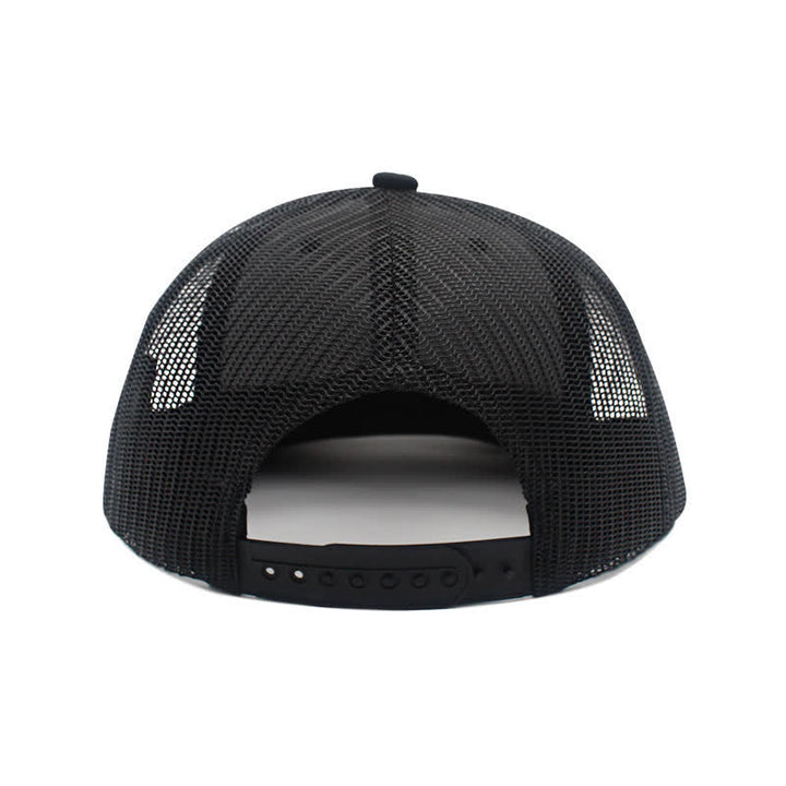 Casquette de camionneur en cuir marron avec motif de lettres