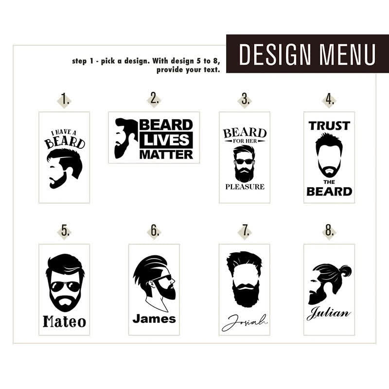 Peigne à barbe pliable en bois avec nom gravé personnalisé