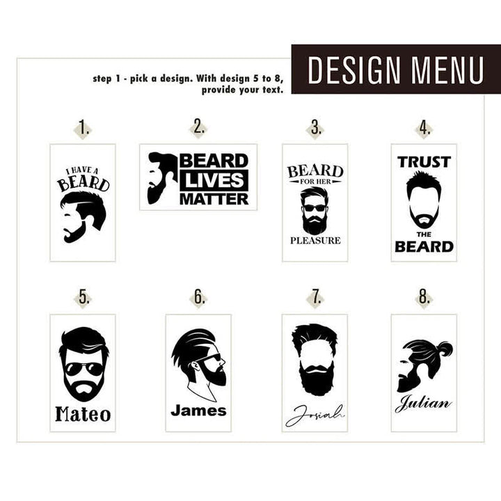Peigne à barbe pliable en bois avec nom gravé personnalisé