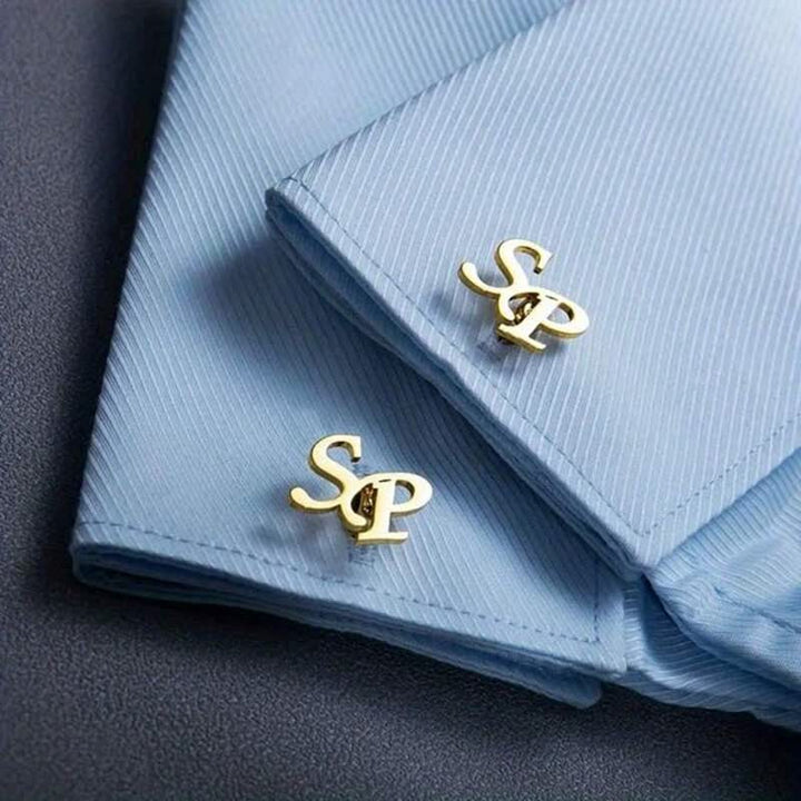 1 paire de couvre-boutons de costume personnalisés avec lettres - image 3