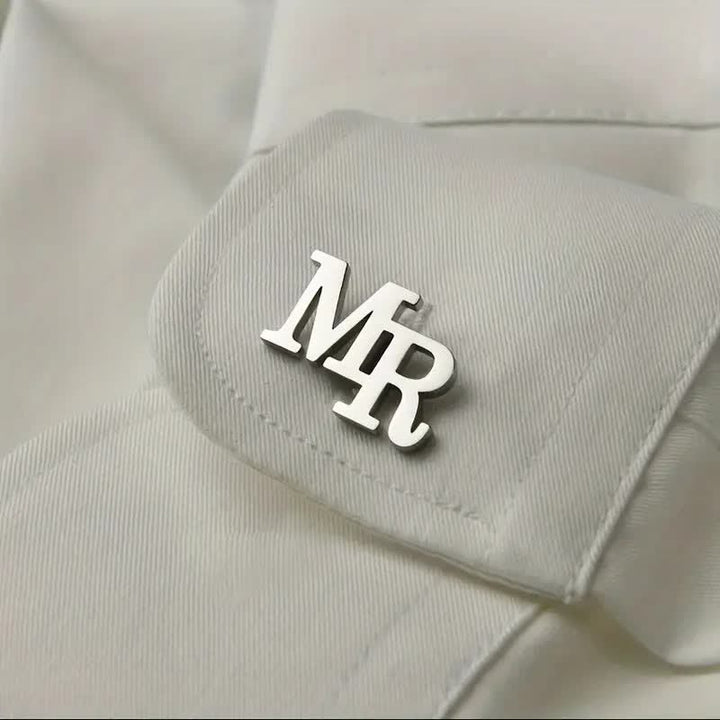 1 paire de couvre-boutons de costume personnalisés avec lettres