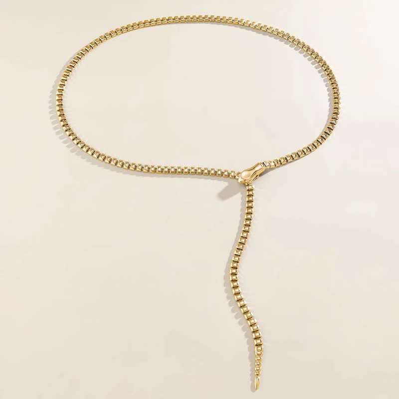 Ceinture rétro en métal en forme de serpent pour femme